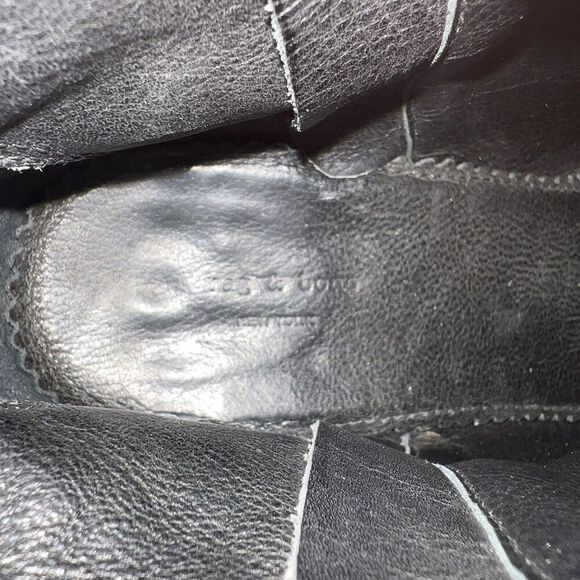 Rag & Bone Womens Size 38 US 8 Black Distressed Leather Ankle Boot Bootie - Picture 8 of 9
